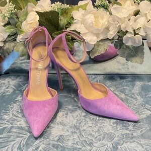 Stuart Weitzman Lavender Ankle Strap Heels